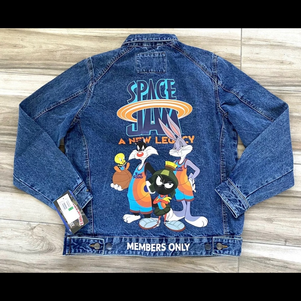 Members Only Space Jam Looney Tunes Denim Jackey